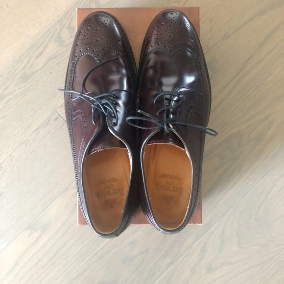Berwick Burgundy Leather Derby Shoes Size 46.5 EU (LIKE NEW! WORN ONCE) main image 7